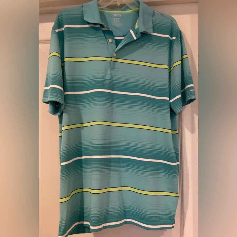 Men’s Chaps Striped Golf shirt- medium